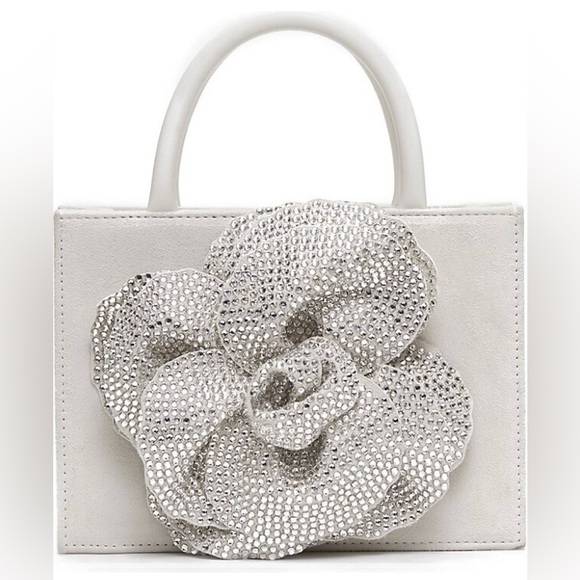 Mach & Mach Crystal Flower Suede Bag